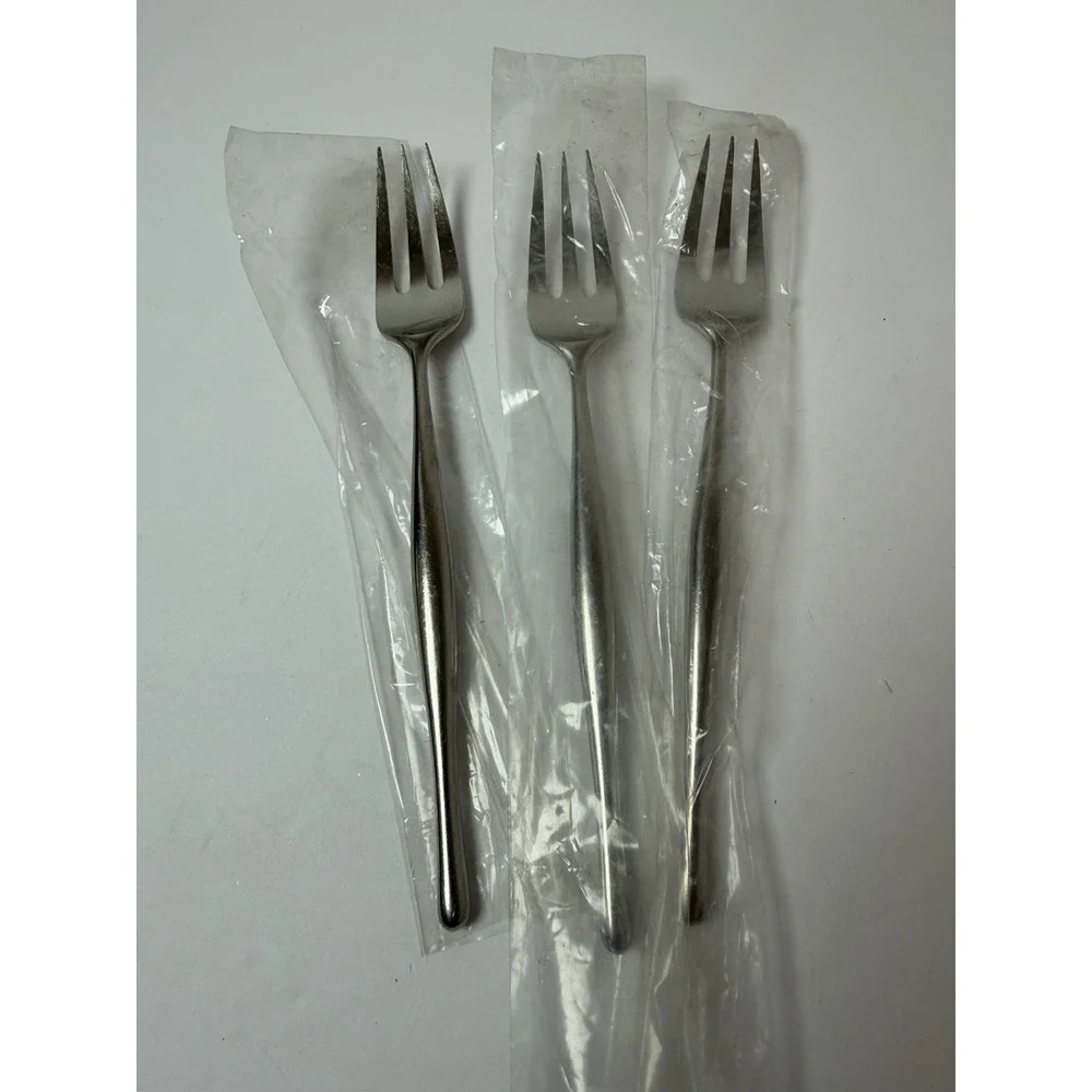 3 Dinner Forks DESIGN 3 Lauffer/Towle 18/8 Satin Stainless Steel Norway